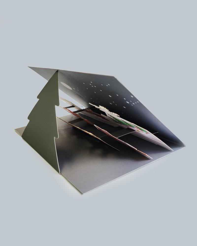 half open view of the Christmas Eve 3D Pop-Up Card