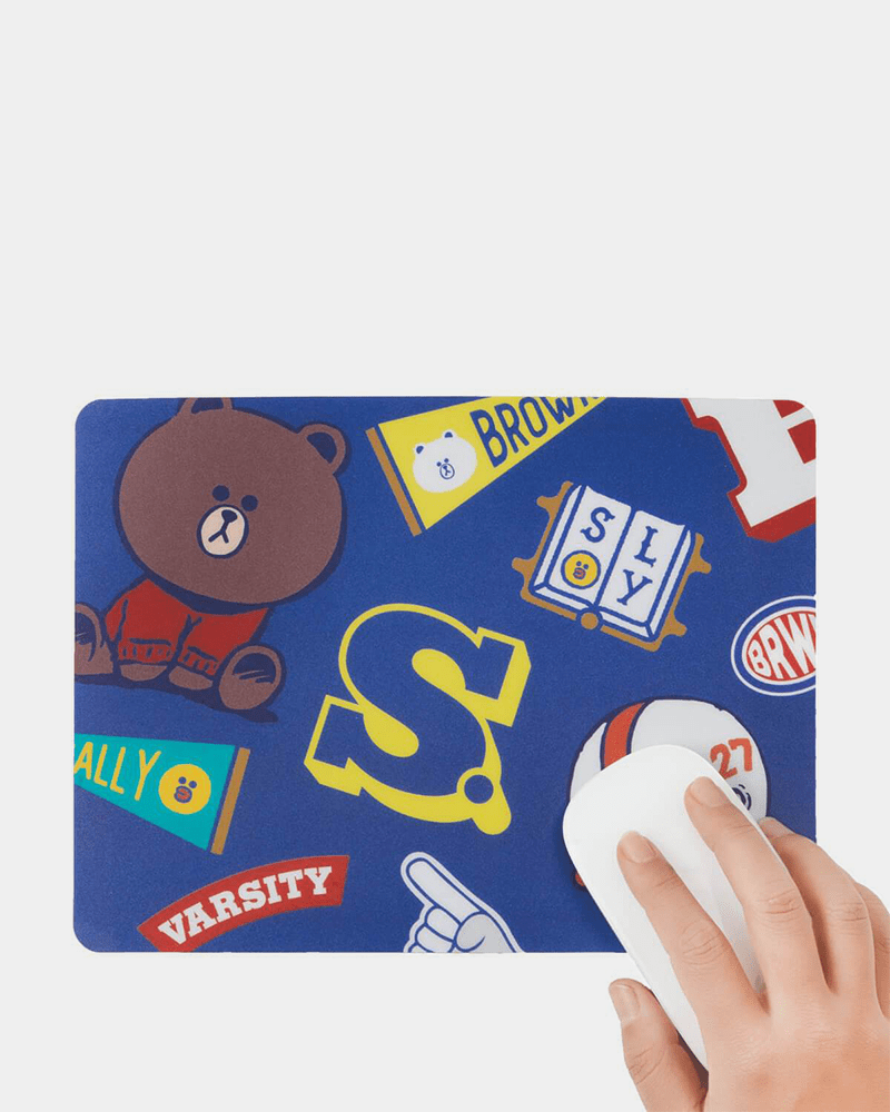 LINE FRIENDS BROWN & FRIENDS University Mouse Pad #Blue