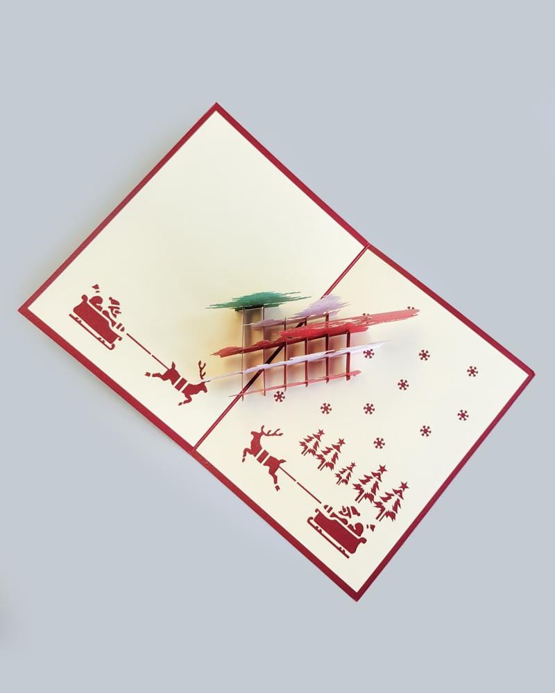 bird's eye view of Santa's Wonderland 3D Pop-Up Card