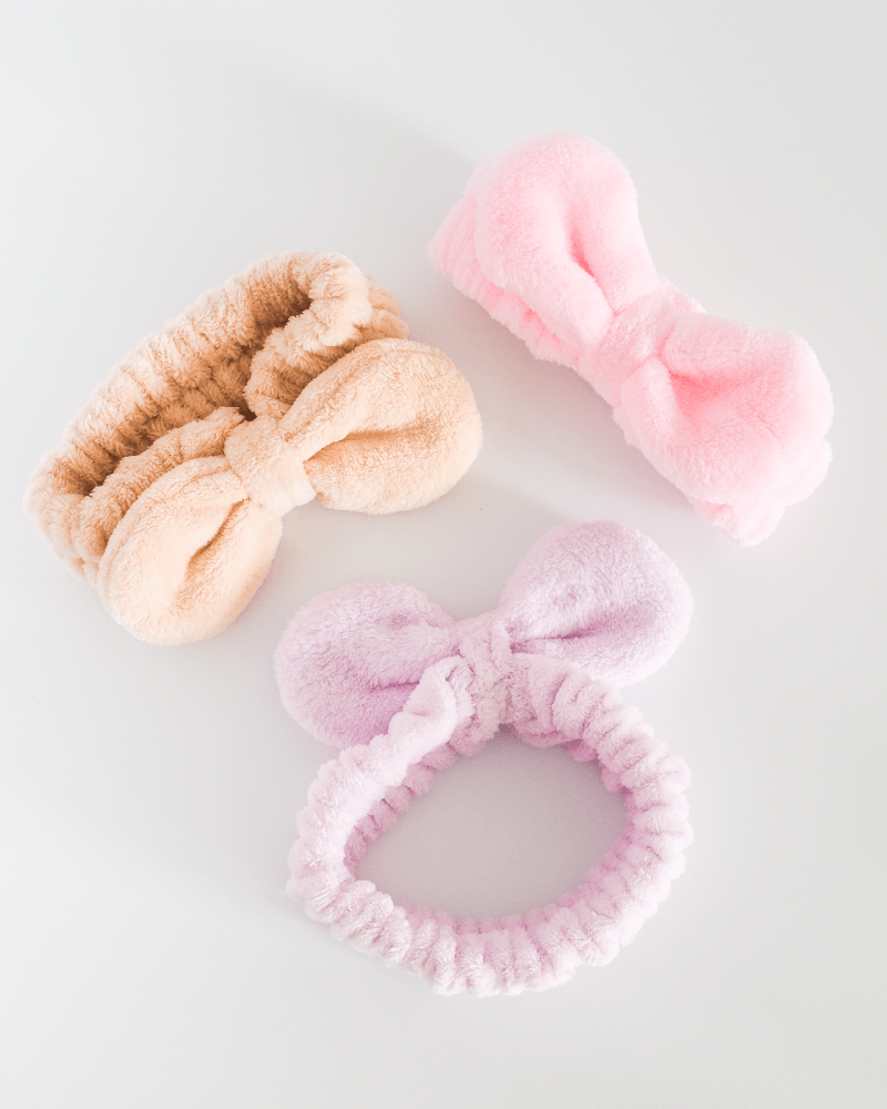 Bandeau en peluche douce avec nœud