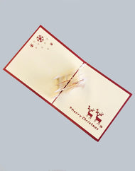 bird's eye view of Wintry Reindeer 3D Pop-Up Card