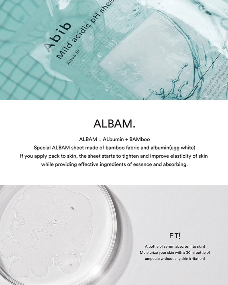 Masque en tissu au pH acide doux Abib #Aqua Fit