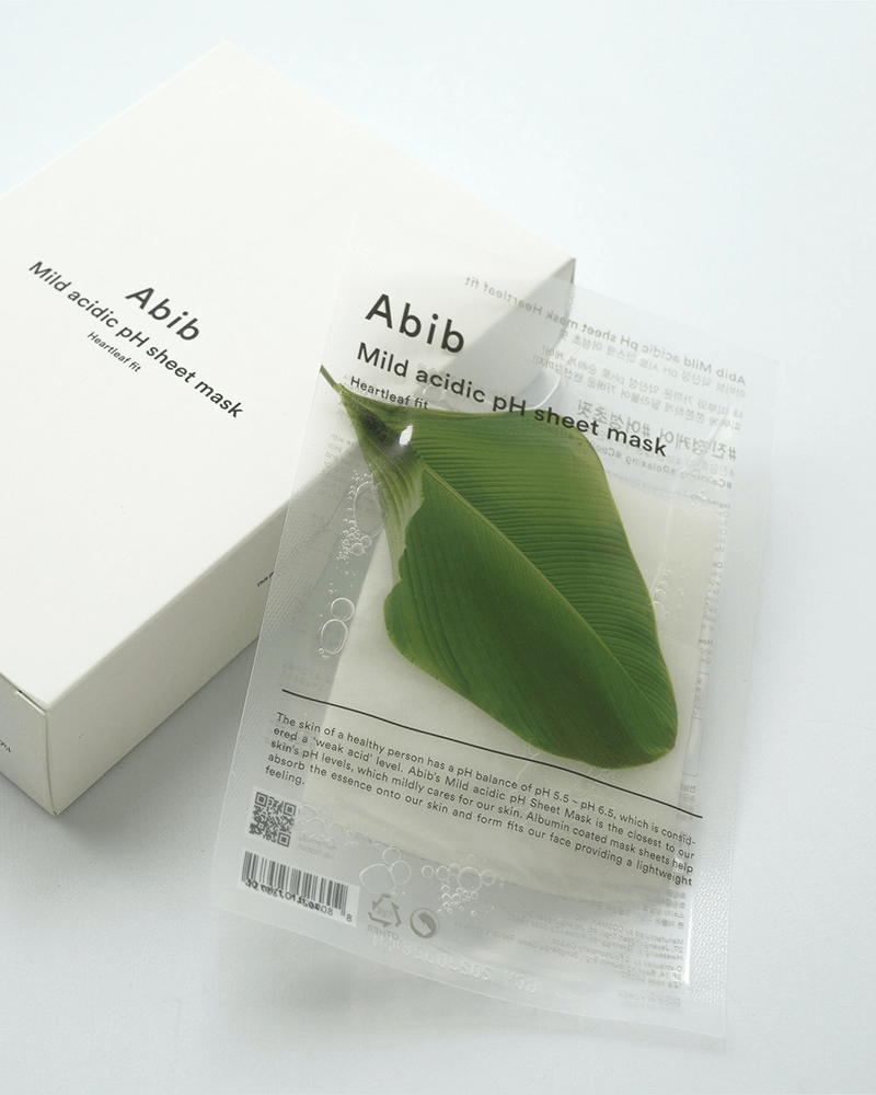 Masque en tissu au pH acide doux Abib #Heartleaf Fit