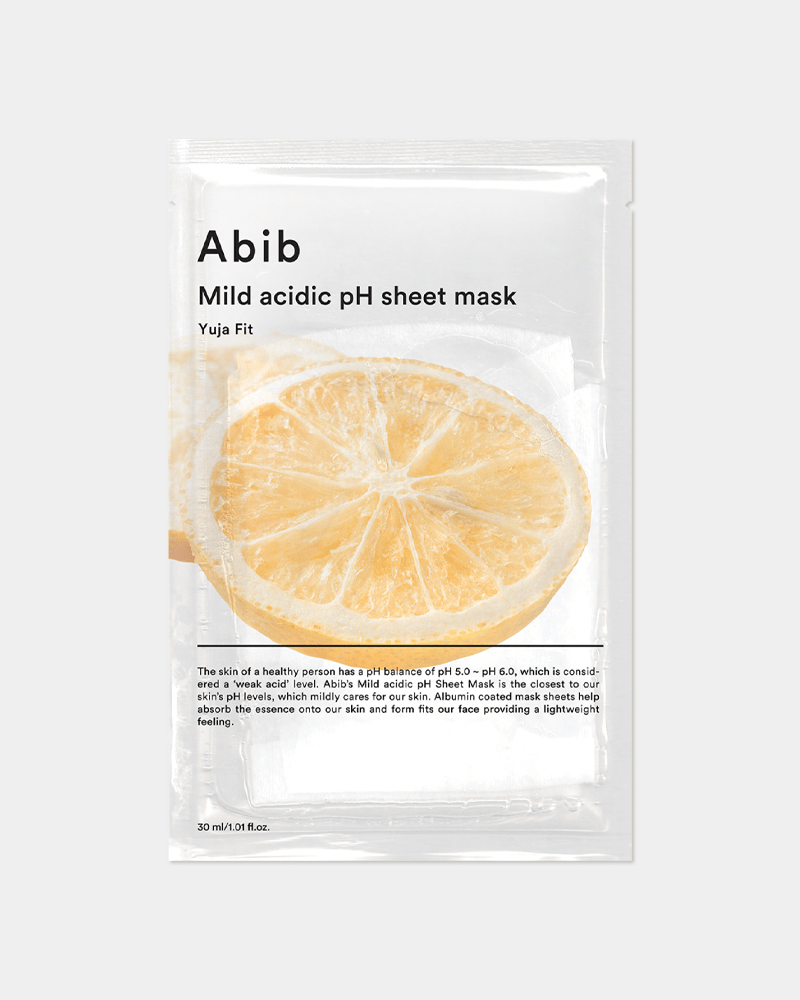 Masque en tissu au pH acide doux Abib #Yuja Fit