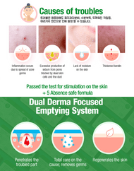 Acropass Cause of Troubles, Dual Derma Focused Emptying System infographic