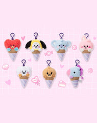 Porte-clés mascotte en peluche BT21 MANG BABY Ice Cream