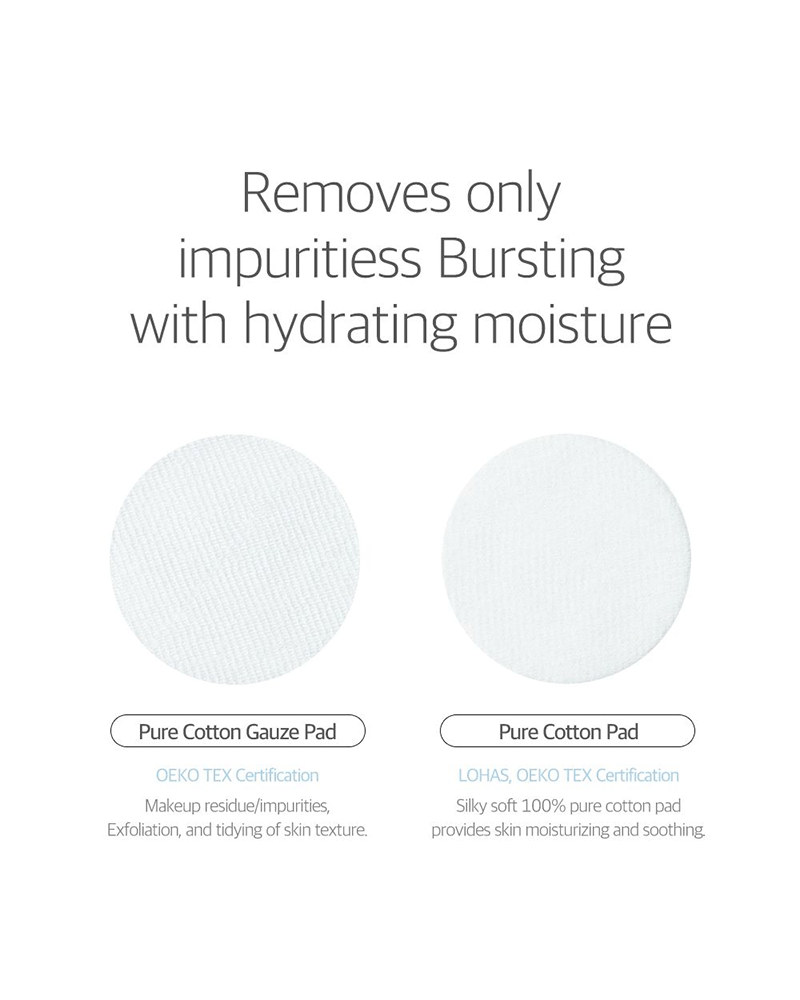 ROUND LAB 1025 Dokdo Pads pure cotton gauze pad toner infographic