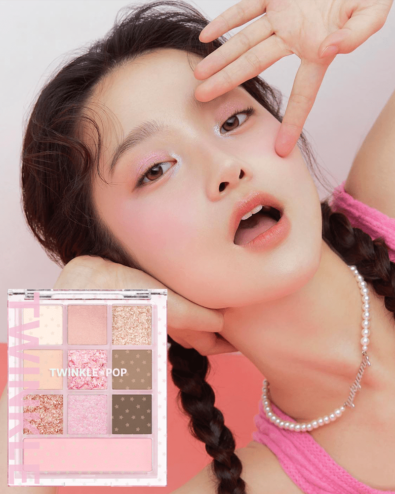 TWINKLE POP by CLIO Pearl Gradation Allover Palette #For, Pink Season